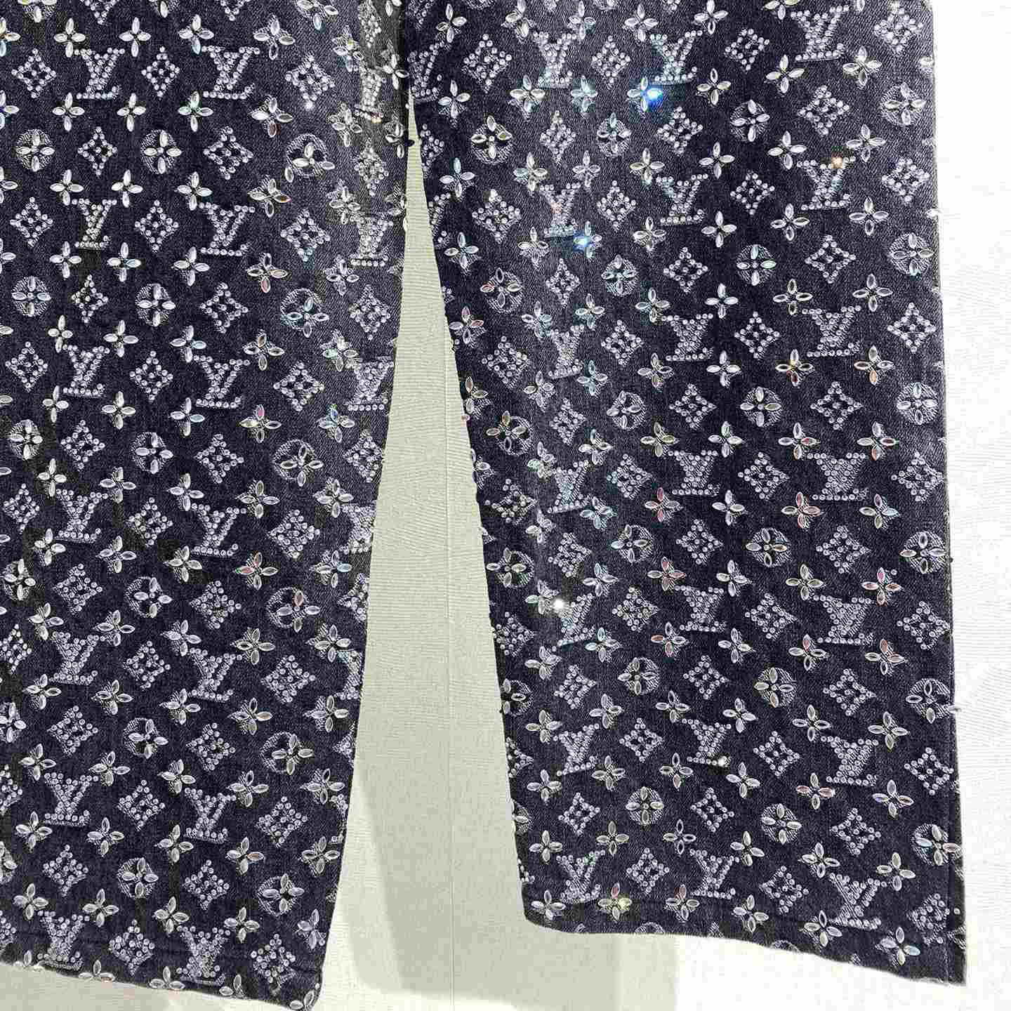 Louis Vuitton Embroidered Monogram Baggy Denim Pants   1ABY8N - PerfectKickZ