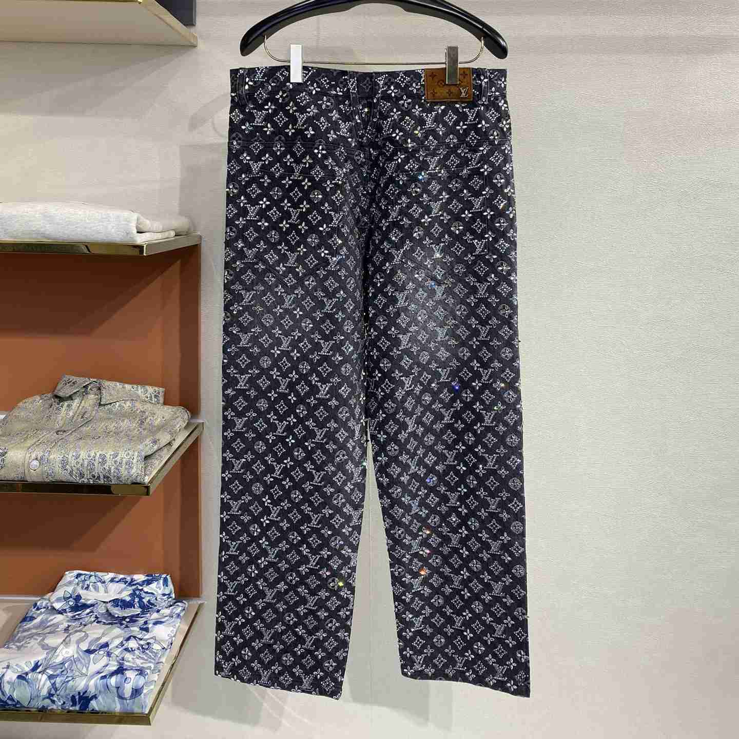 Louis Vuitton Embroidered Monogram Baggy Denim Pants   1ABY8N - PerfectKickZ