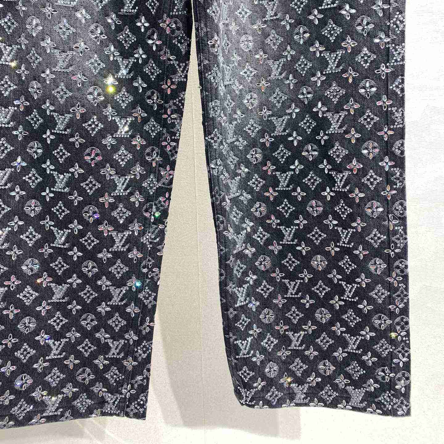 Louis Vuitton Embroidered Monogram Baggy Denim Pants   1ABY8N - PerfectKickZ