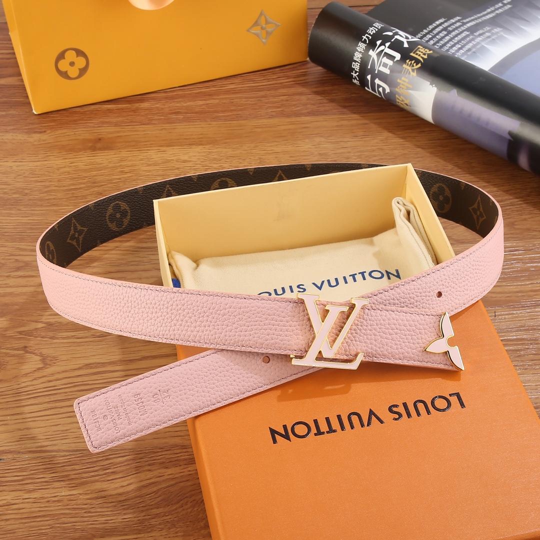 Louis Vuitton Pretty LV Enamel 30mm Reversible Belt   M8231U - PerfectKickZ