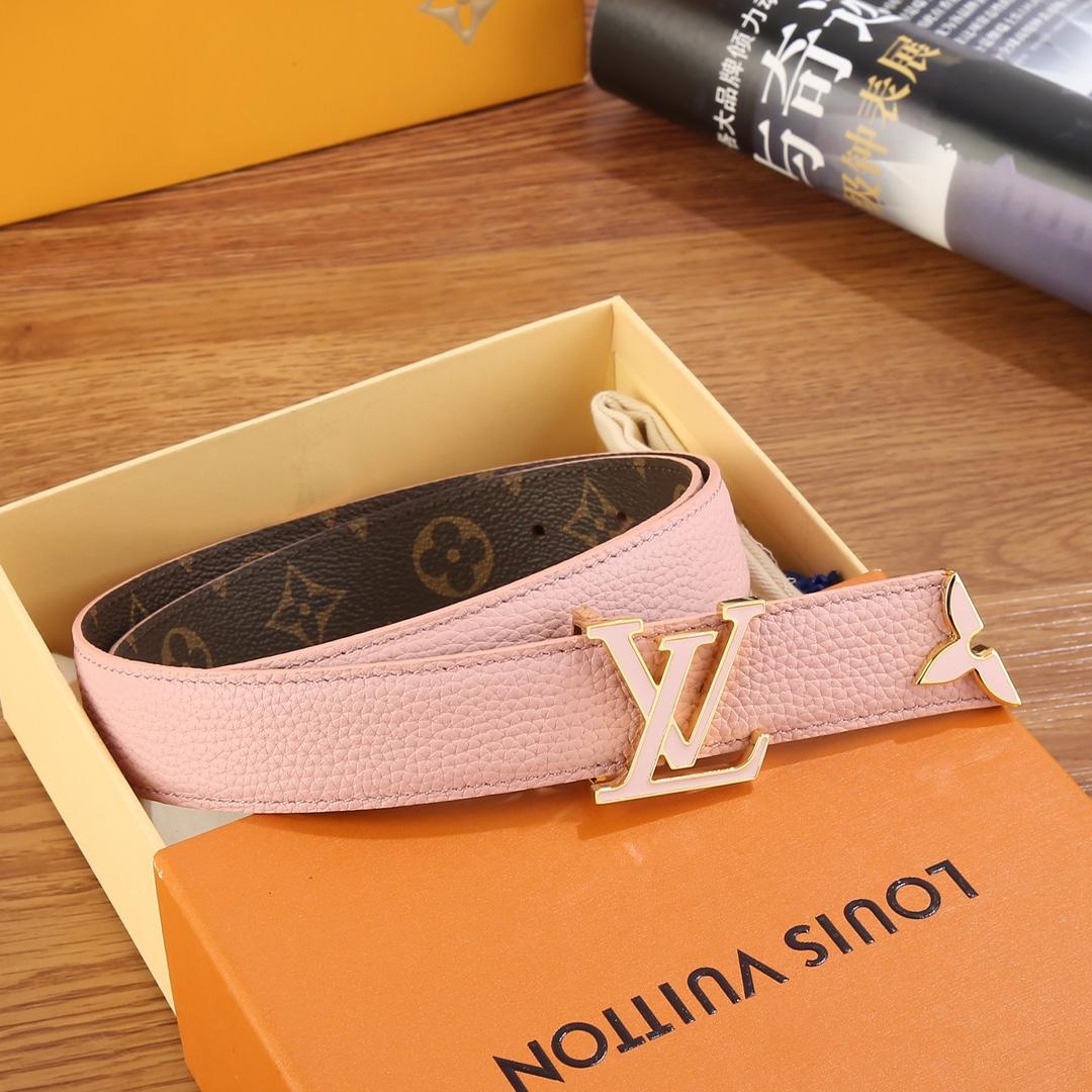 Louis Vuitton Pretty LV Enamel 30mm Reversible Belt   M8231U - PerfectKickZ