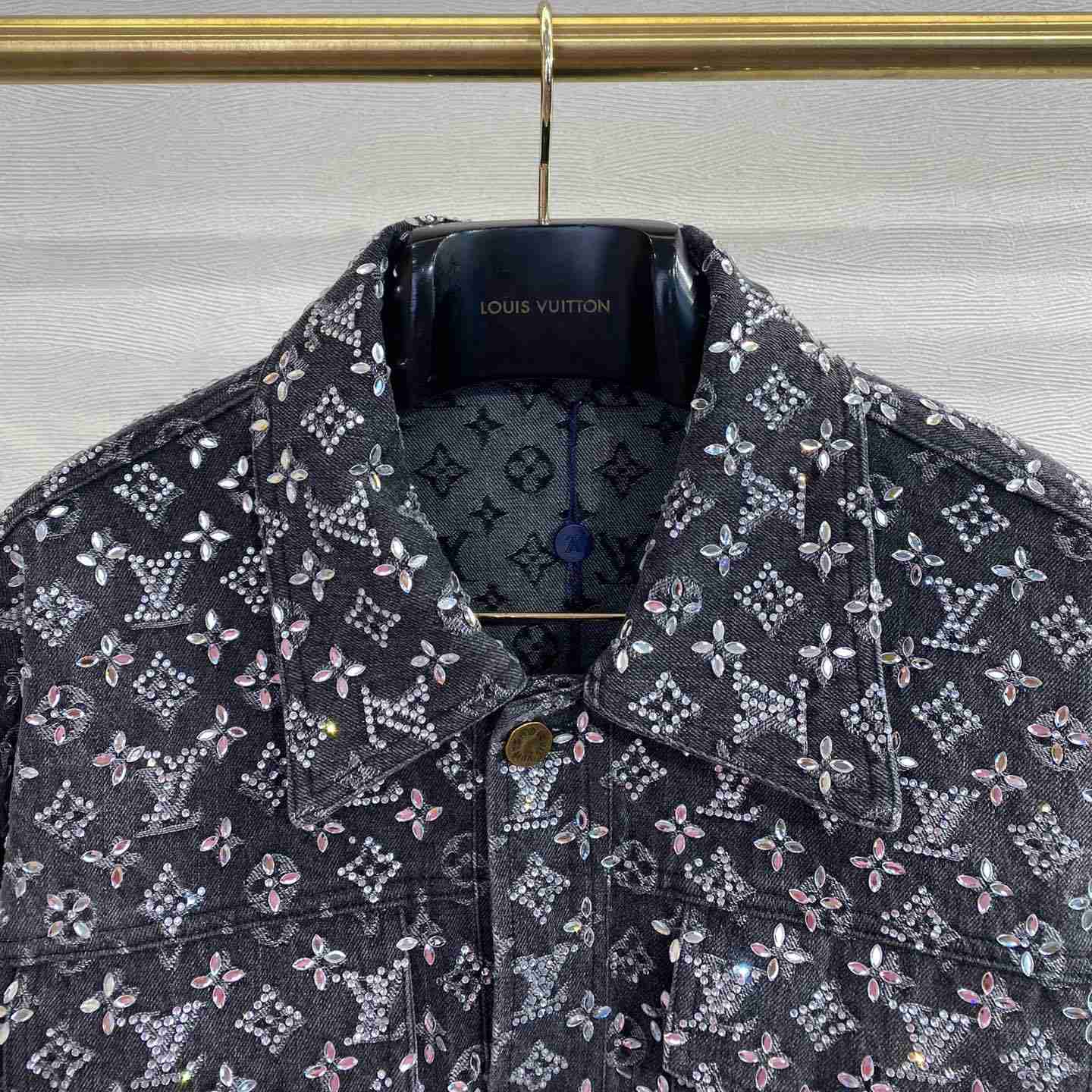 Louis Vuitton Embroidered Monogram Denim Overshirt    1ABY8X - PerfectKickZ