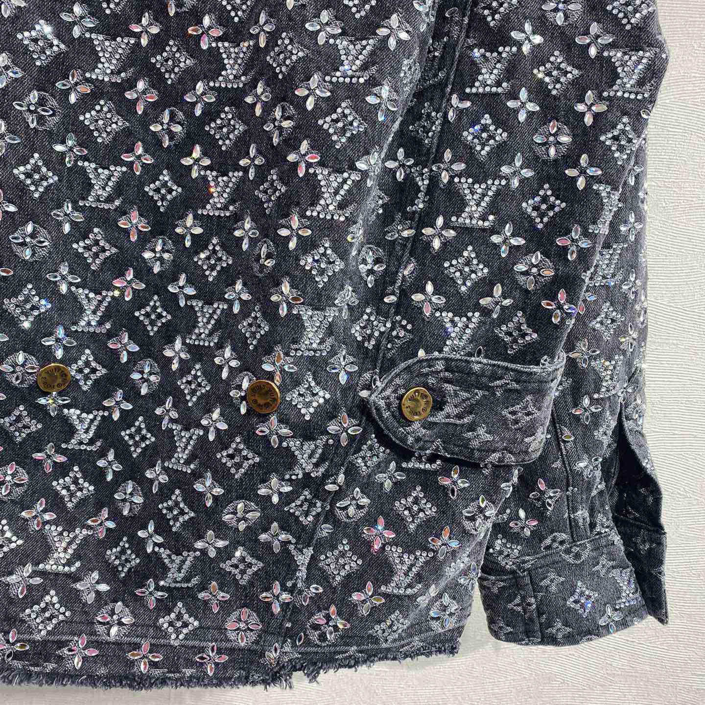 Louis Vuitton Embroidered Monogram Denim Overshirt    1ABY8X - PerfectKickZ
