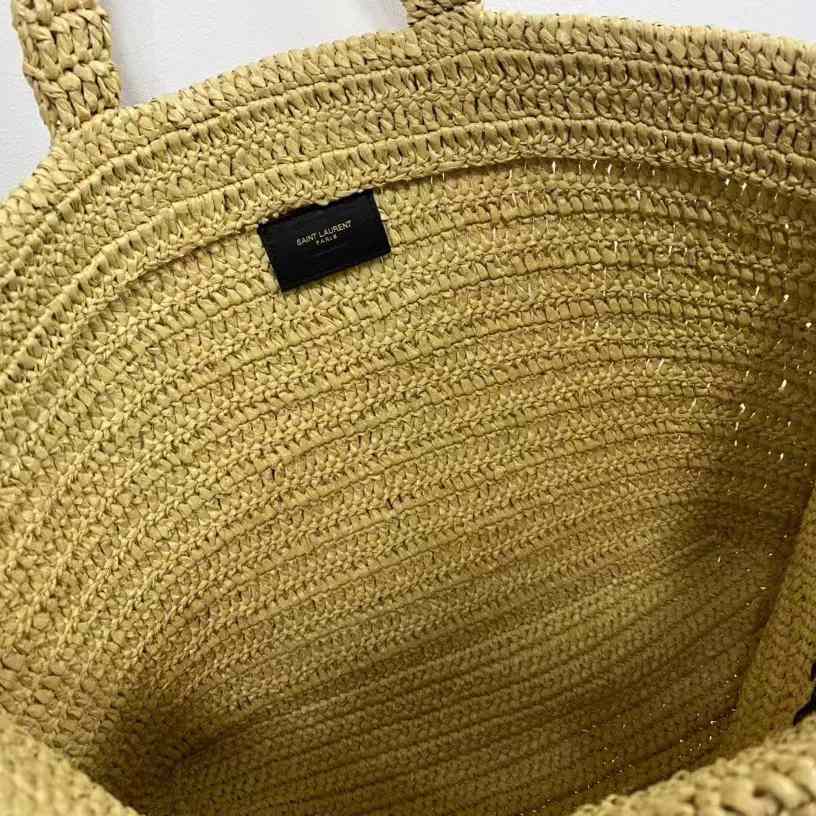 Saint Laurent Rive Gauche Printed Raffia Tote Bag  (48-36-14 cm) - PerfectKickZ