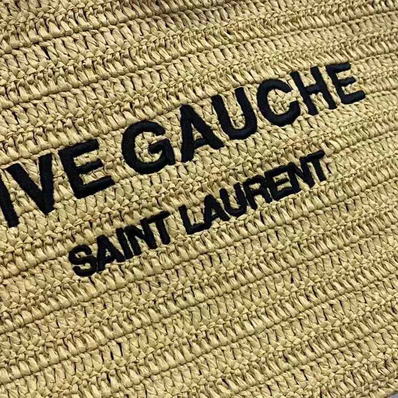Saint Laurent Rive Gauche Printed Raffia Tote Bag  (48-36-14 cm) - PerfectKickZ
