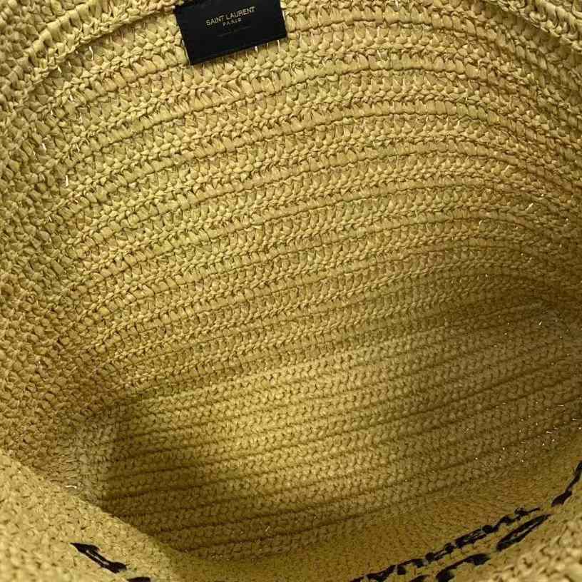Saint Laurent Rive Gauche Printed Raffia Tote Bag  (48-36-14 cm) - 
