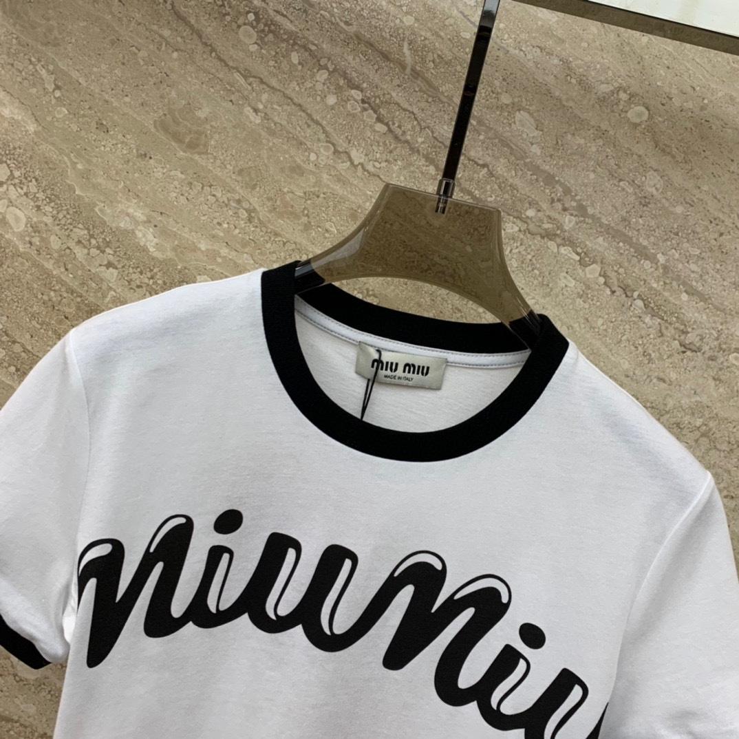 Miu Miu Logo-Printed Cropped T-Shirt - 