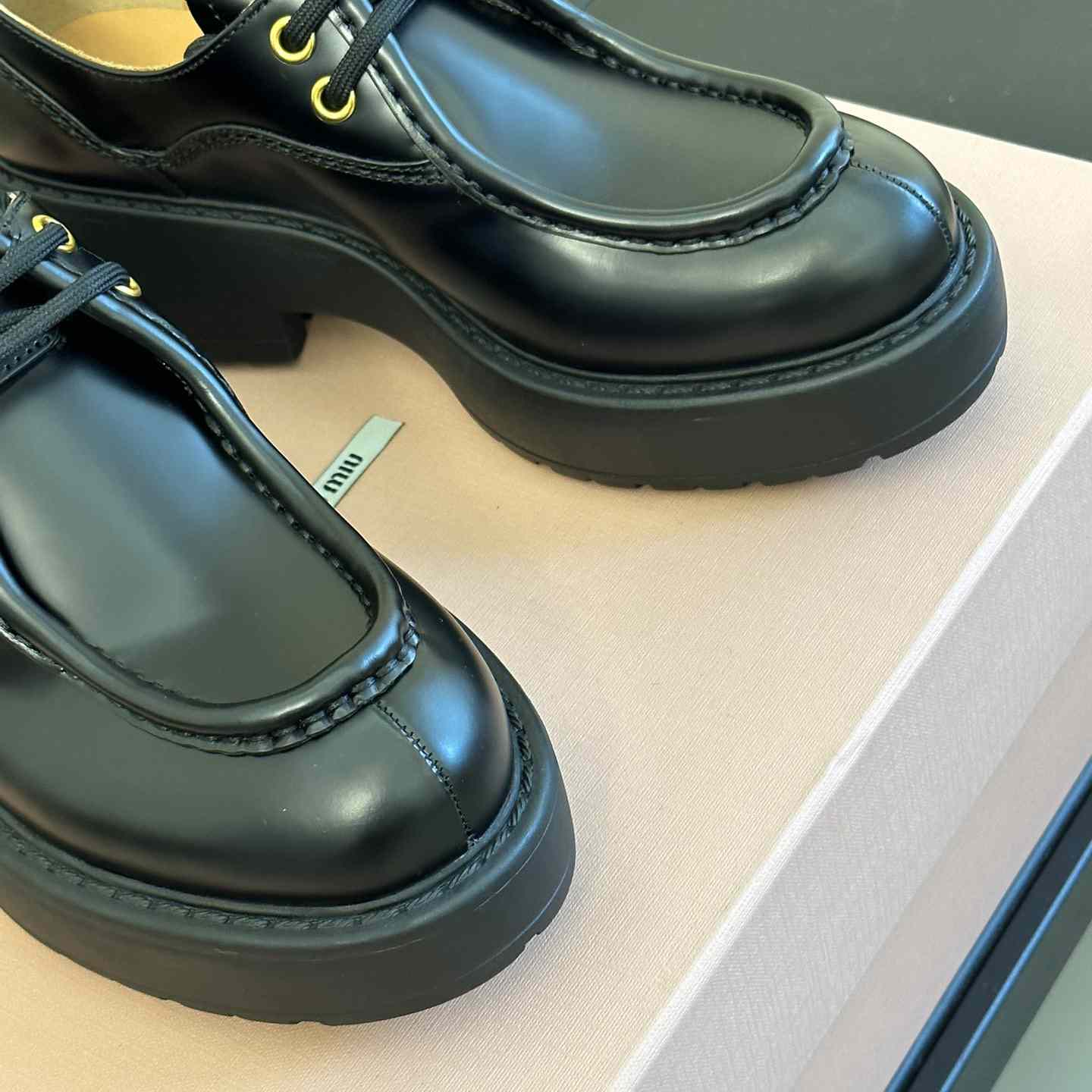 Miu Miu Leather Lace-up Shoes - PerfectKickZ
