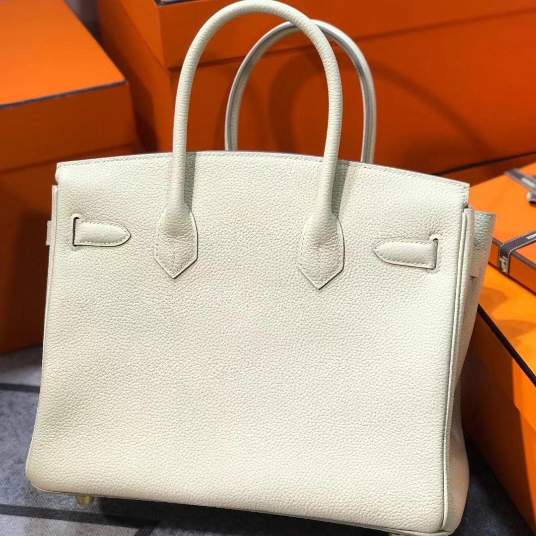 Hermes Birkin 30 Craie Clemence Gold Hardware   (30-22-16cm) - PerfectKickZ