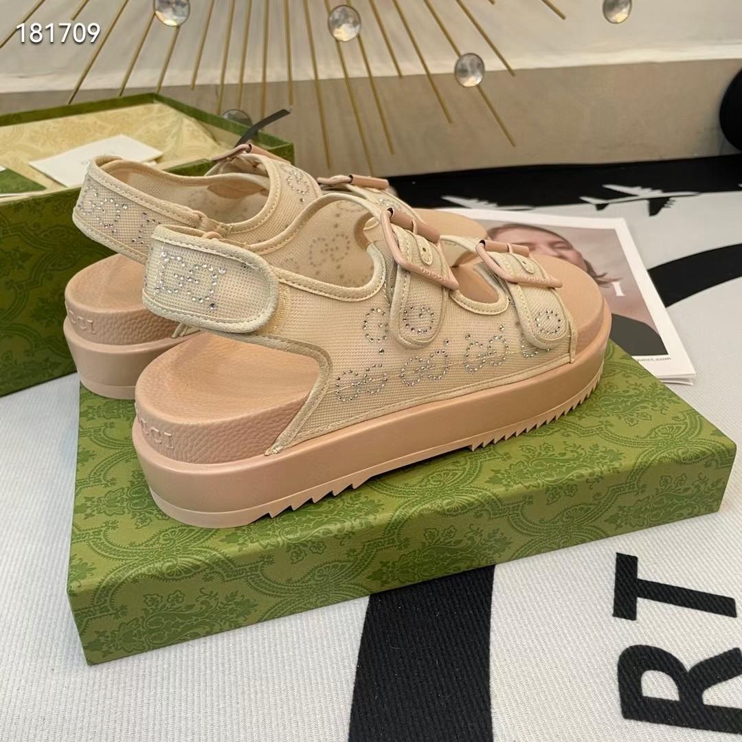 Gucci Women's GG Sandal With Crystals - PerfectKickZ