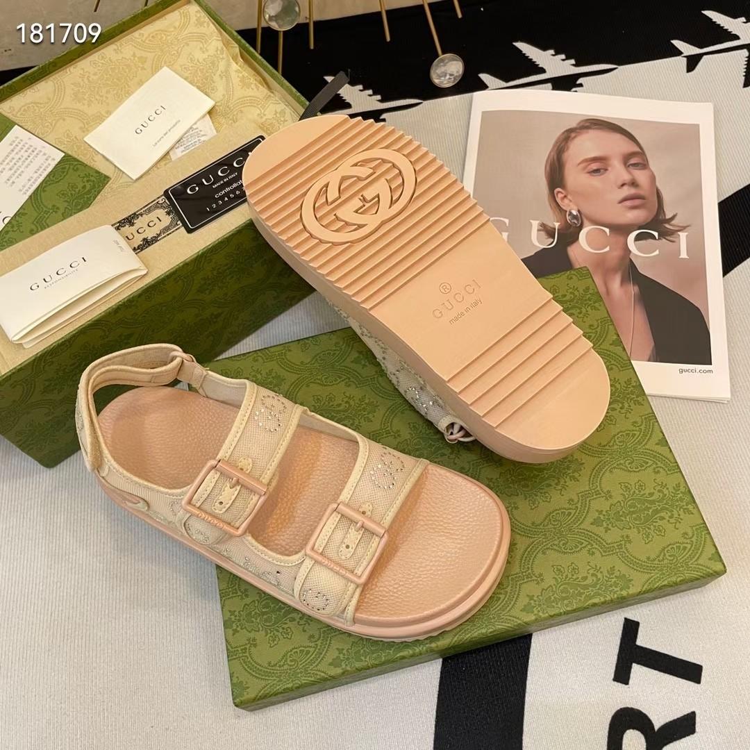 Gucci Women's GG Sandal With Crystals - PerfectKickZ