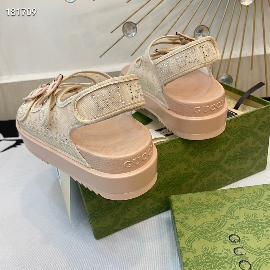 Gucci Women's GG Sandal With Crystals - PerfectKickZ