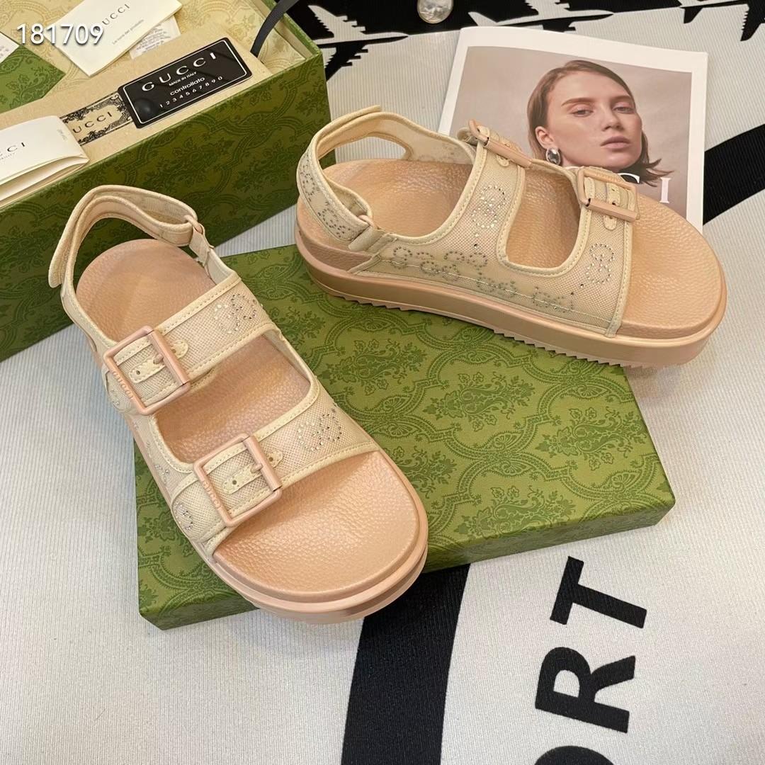 Gucci Women's GG Sandal With Crystals - PerfectKickZ