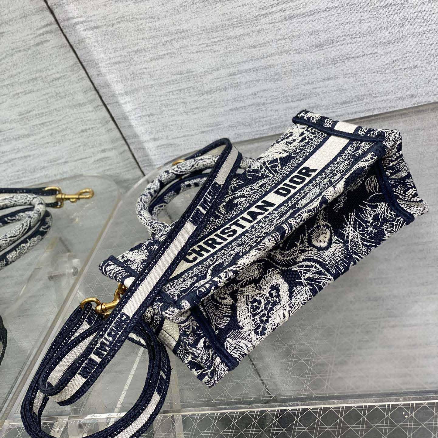 Dior Mini Dior Book Tote With Strap - PerfectKickZ