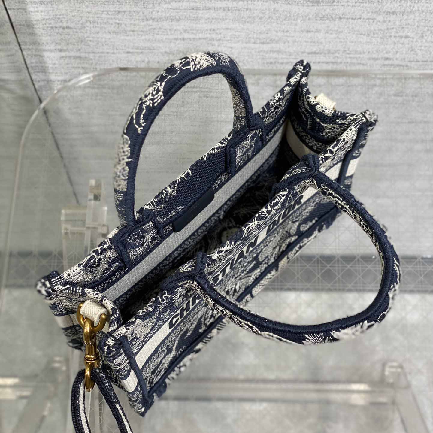 Dior Mini Dior Book Tote With Strap - PerfectKickZ