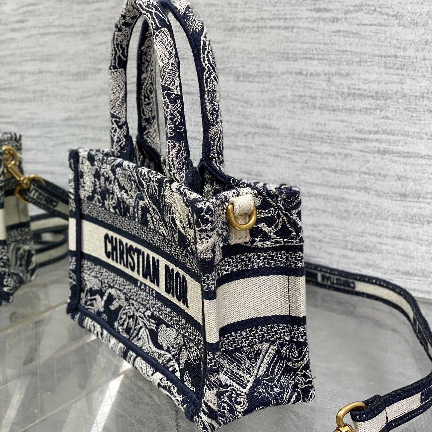 Dior Mini Dior Book Tote With Strap - PerfectKickZ