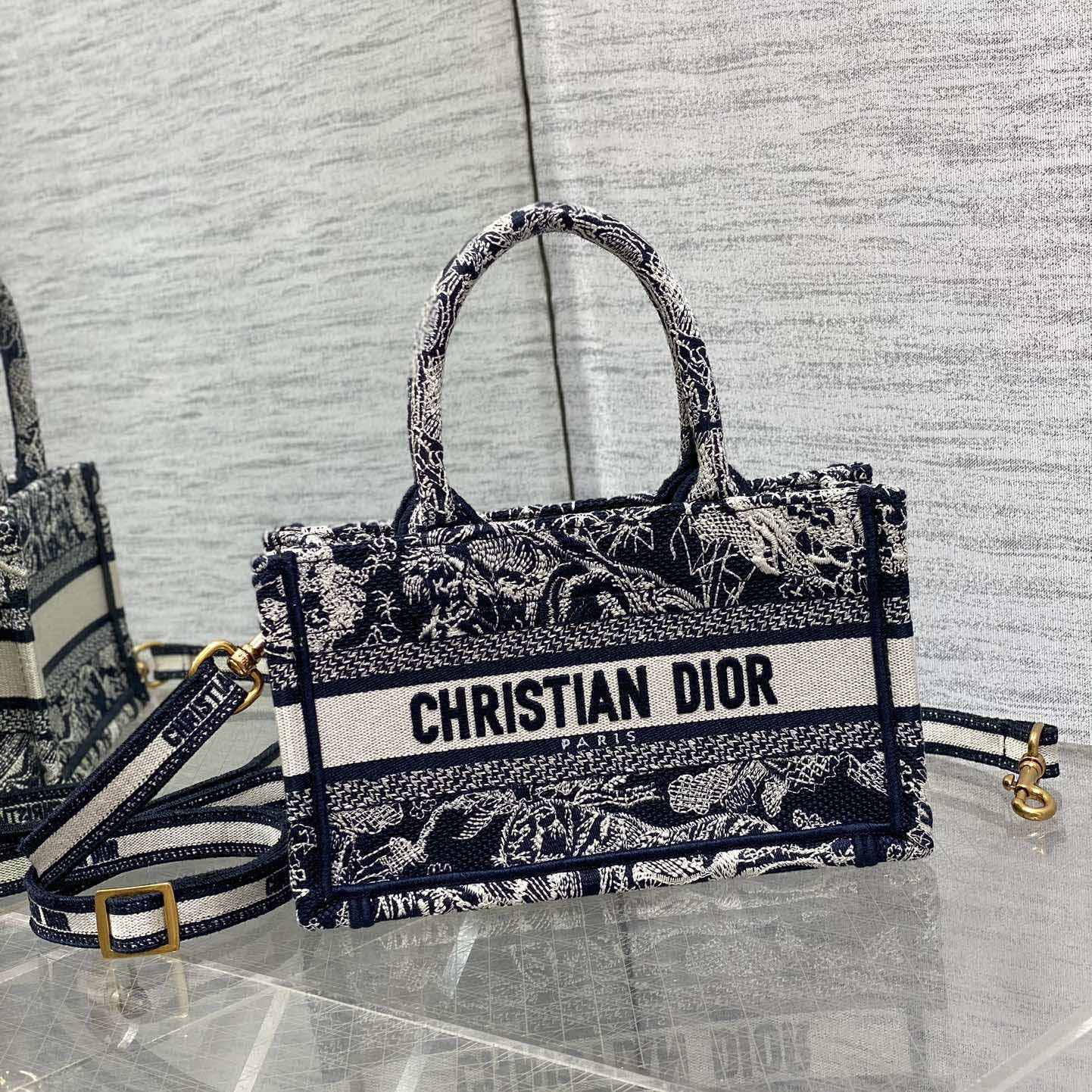 Dior Mini Dior Book Tote With Strap - PerfectKickZ