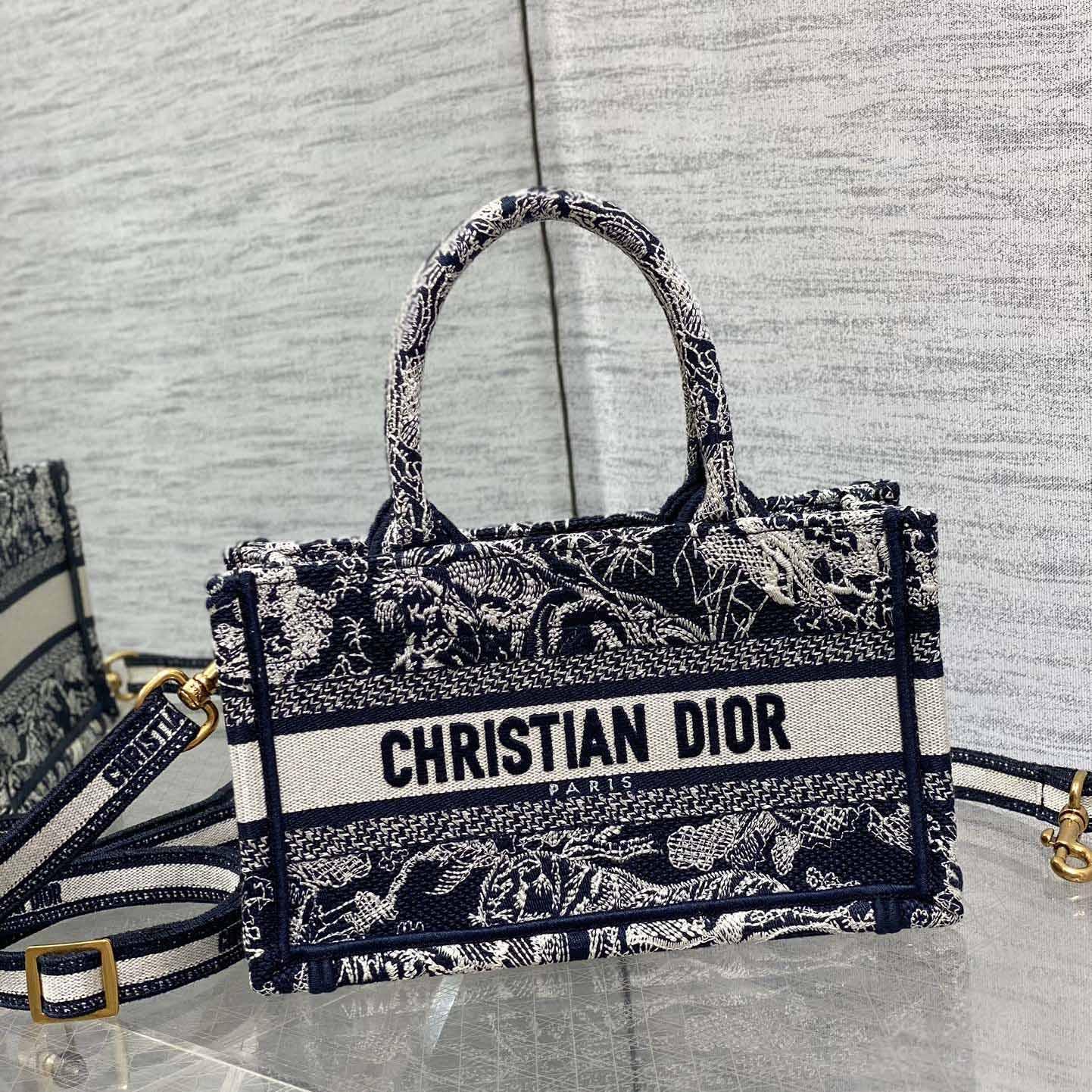 Dior Mini Dior Book Tote With Strap - PerfectKickZ