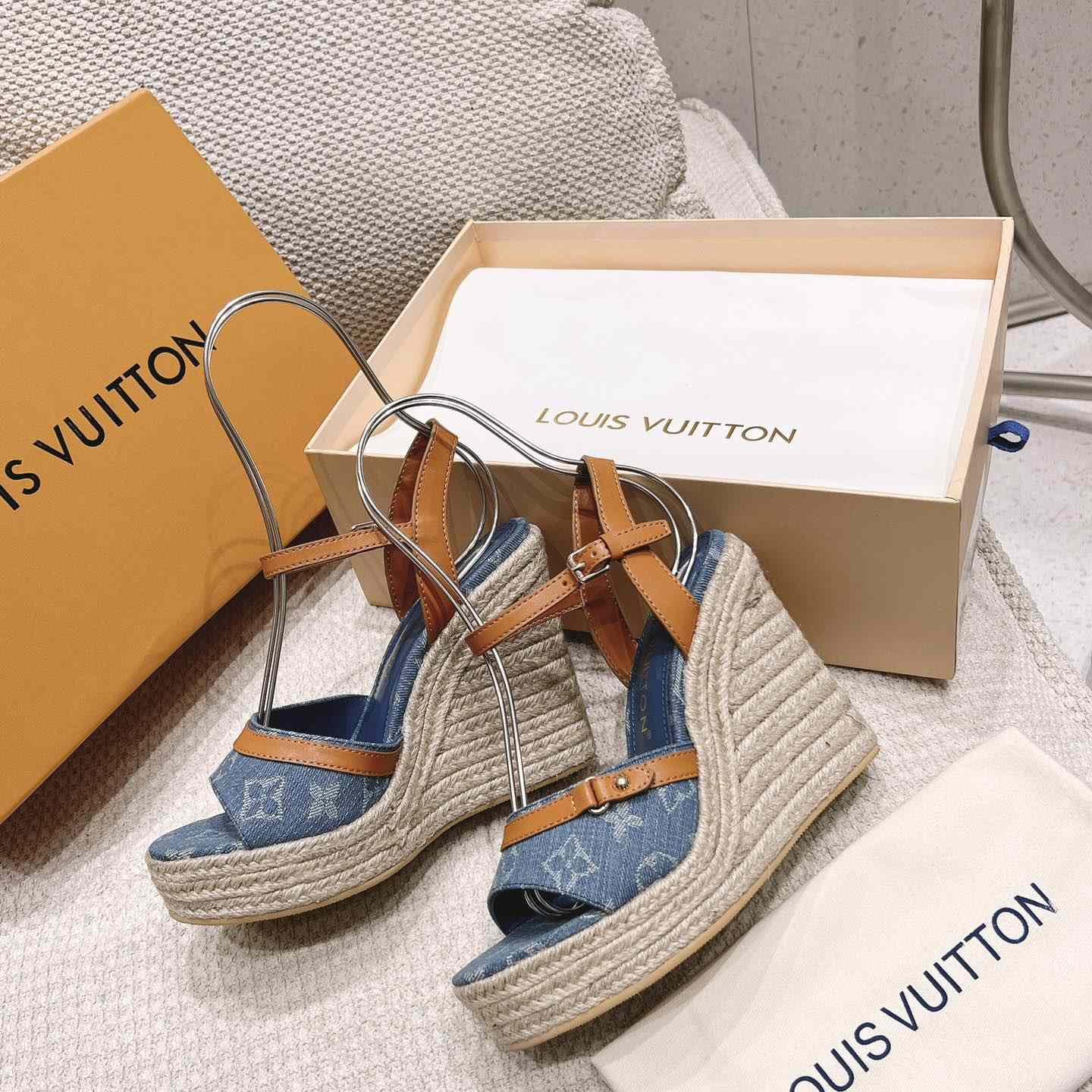 Louis Vuitton Helios Wedge Sandal   - PerfectKickZ