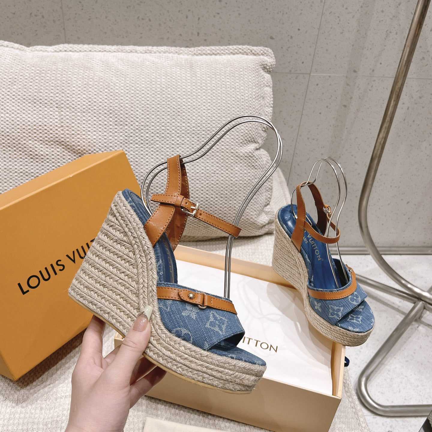 Louis Vuitton Helios Wedge Sandal   - PerfectKickZ