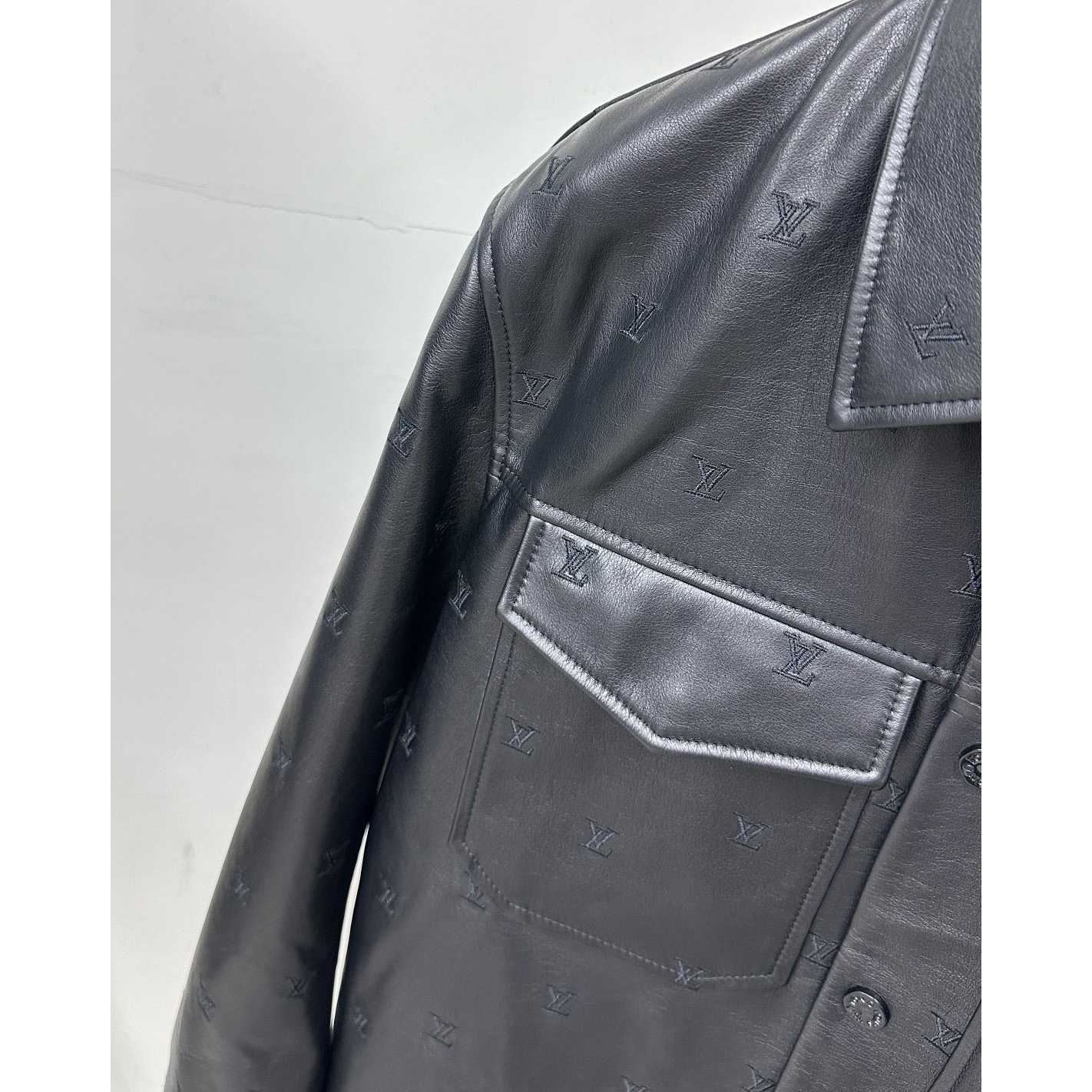 Louis Vuitton Embroidered Leather Signature Overshirt     1AFIOJ - PerfectKickZ