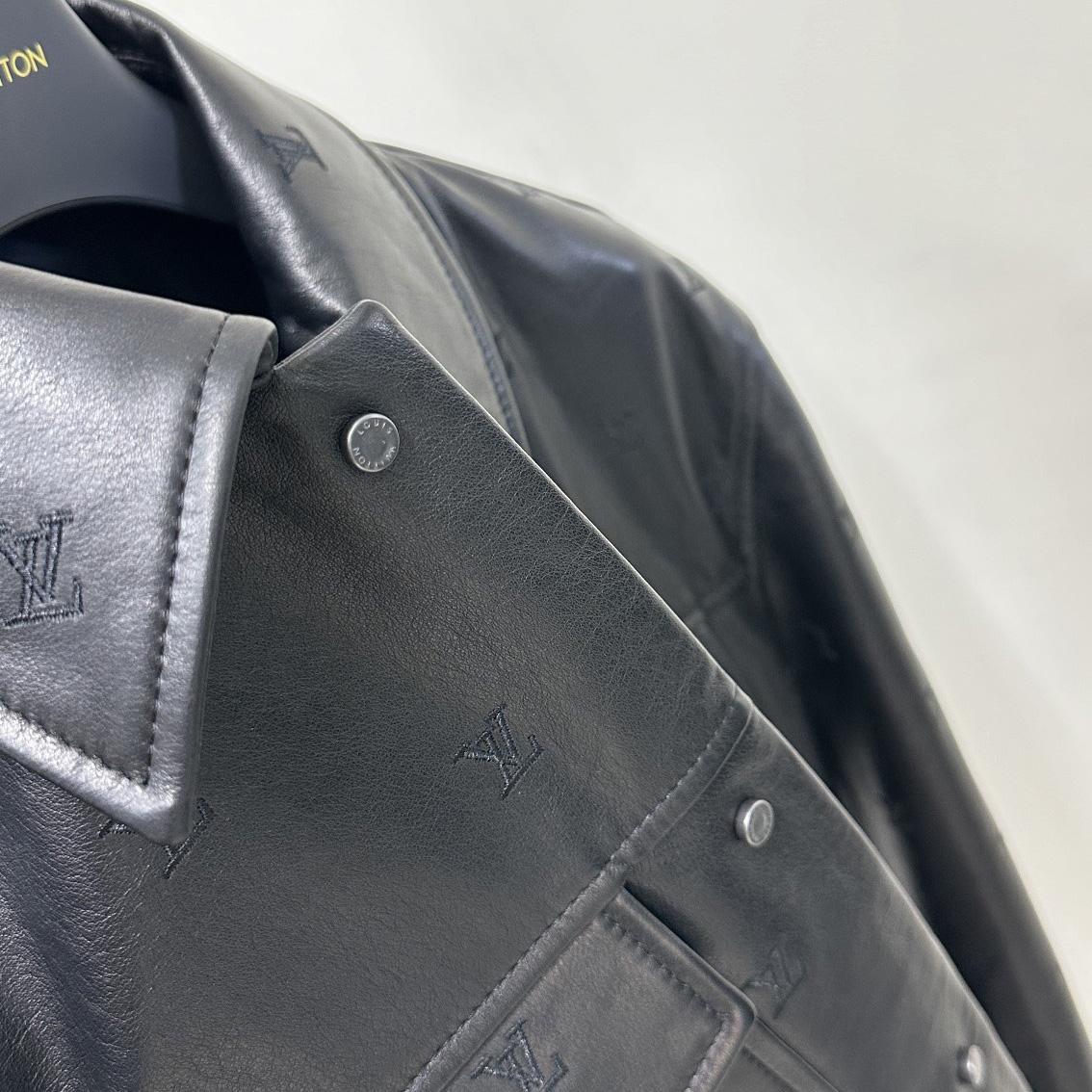 Louis Vuitton Embroidered Leather Signature Overshirt     1AFIOJ - PerfectKickZ