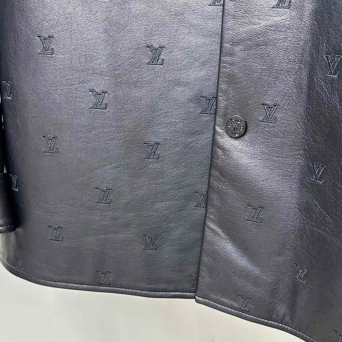 Louis Vuitton Embroidered Leather Signature Overshirt     1AFIOJ - PerfectKickZ