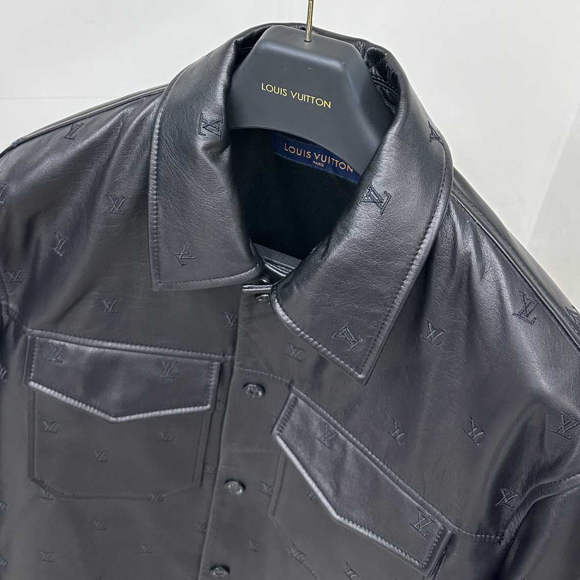 Louis Vuitton Embroidered Leather Signature Overshirt     1AFIOJ - PerfectKickZ