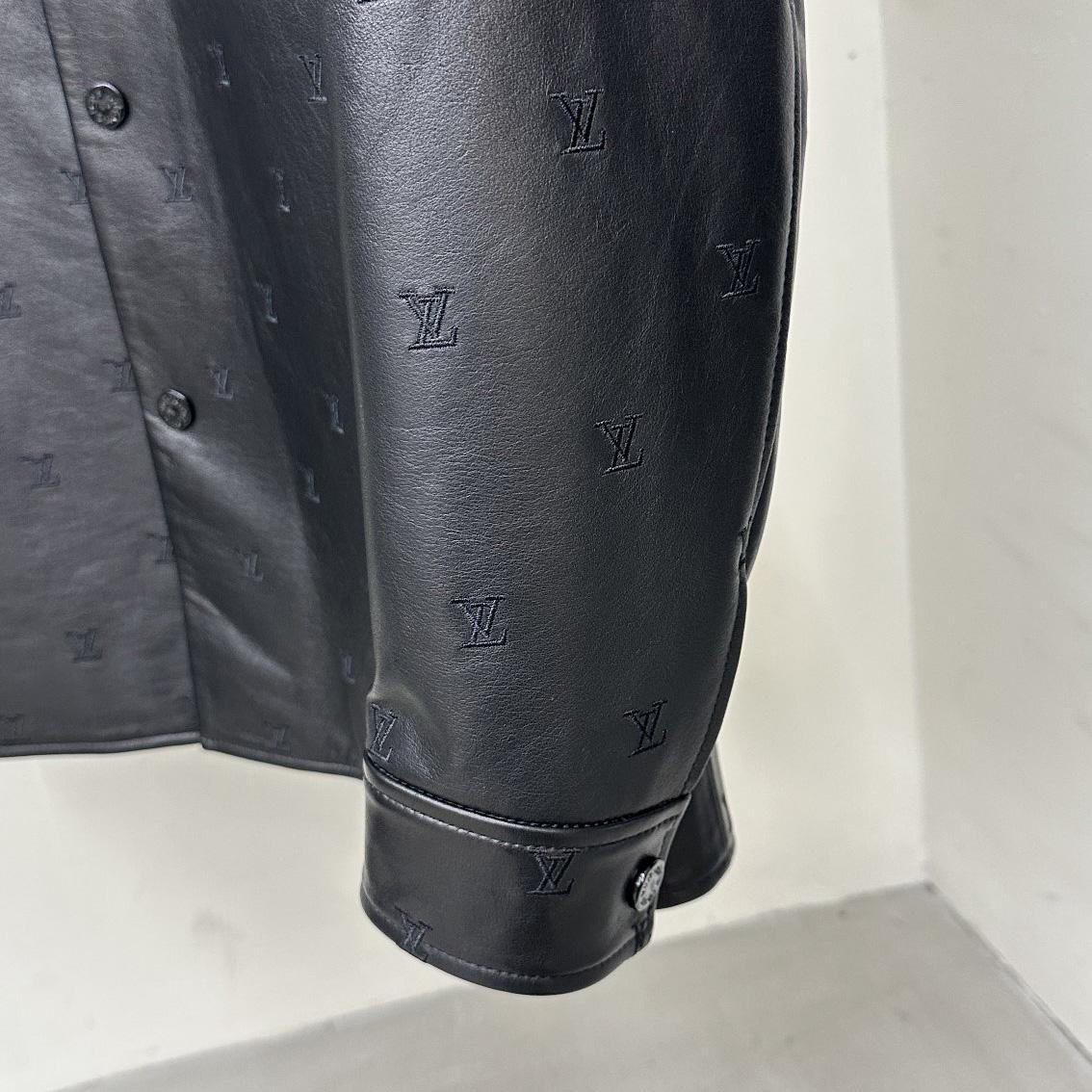 Louis Vuitton Embroidered Leather Signature Overshirt     1AFIOJ - PerfectKickZ