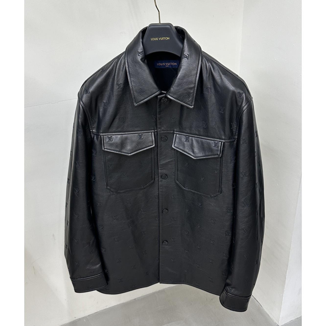 Louis Vuitton Embroidered Leather Signature Overshirt     1AFIOJ - PerfectKickZ
