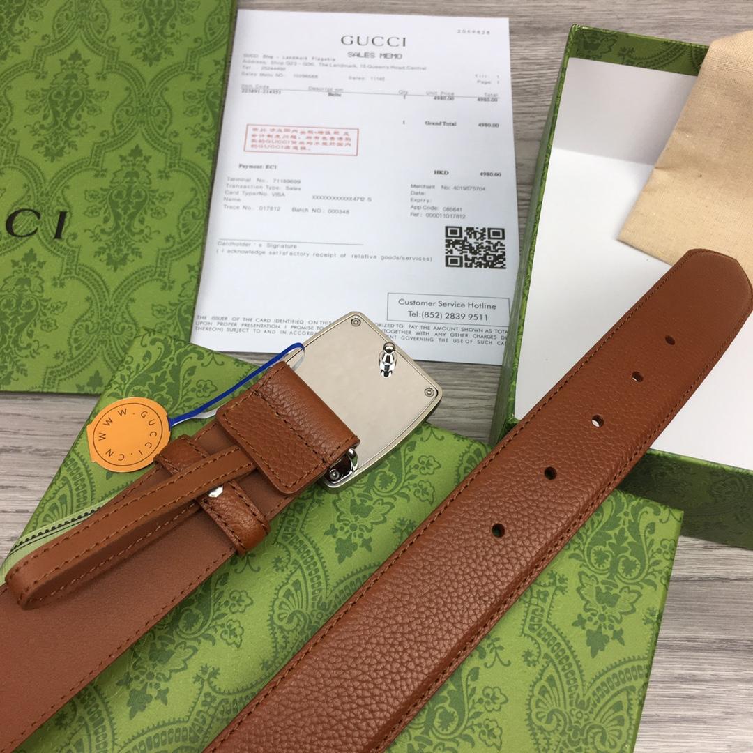 Gucci Leather Belt  35mm - PerfectKickZ