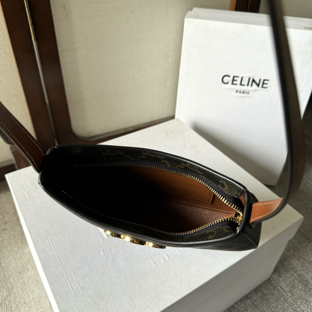 Celine Medium Tilly Bag In Triomphe Canvas And Calfskin  - PerfectKickZ