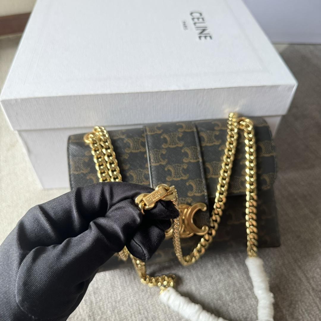 Celine Medium Celine Victoire Bag In Triomphe Canvas - PerfectKickZ