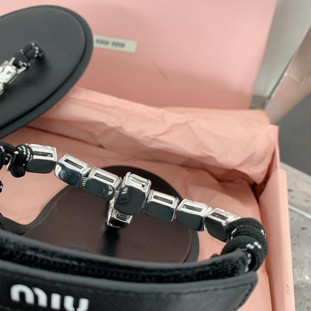 Miu Miu Cotton Cord Thong Sandals - PerfectKickZ