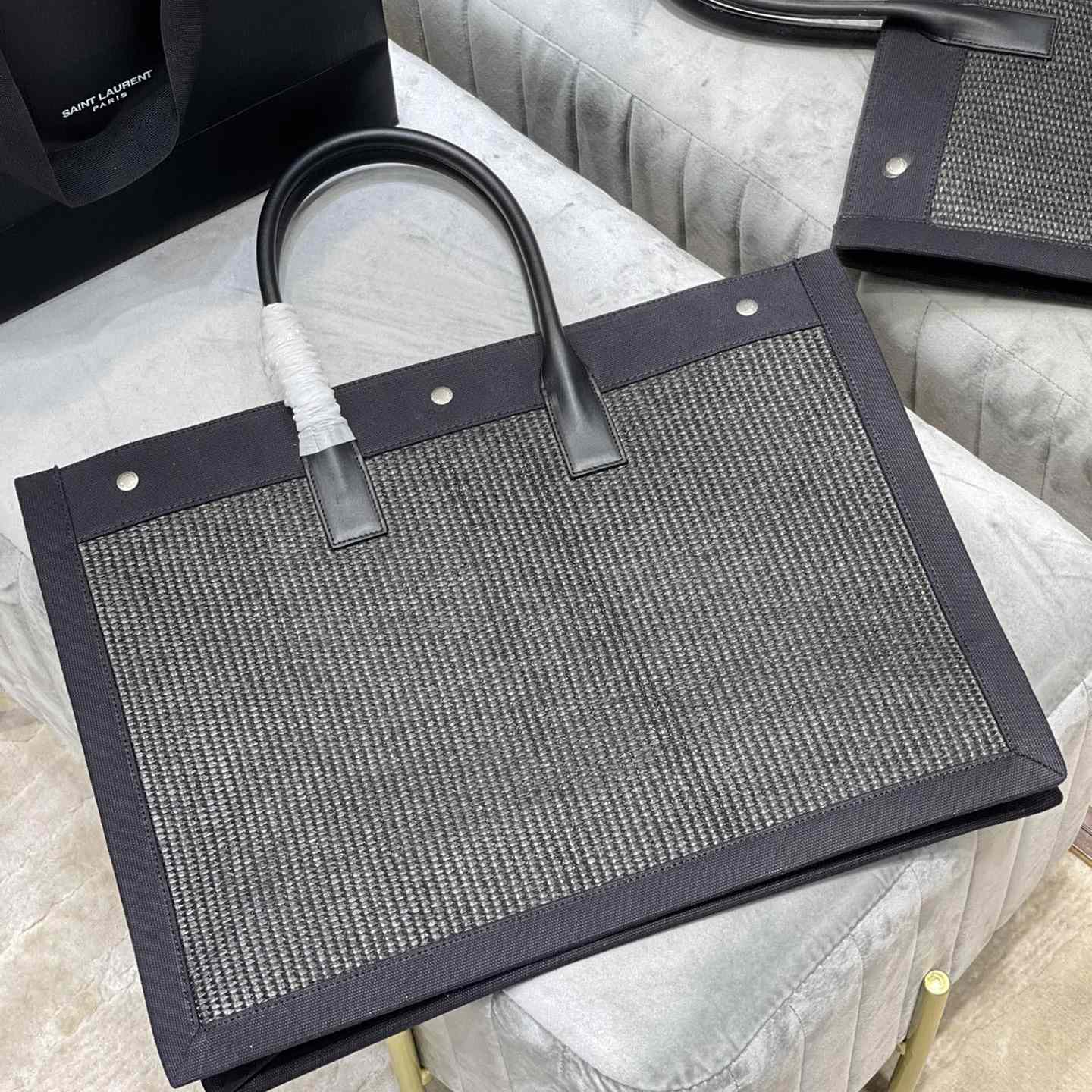 Saint Laurent Rive Gauche Woven Tote Bag   48×36×16cm - PerfectKickZ