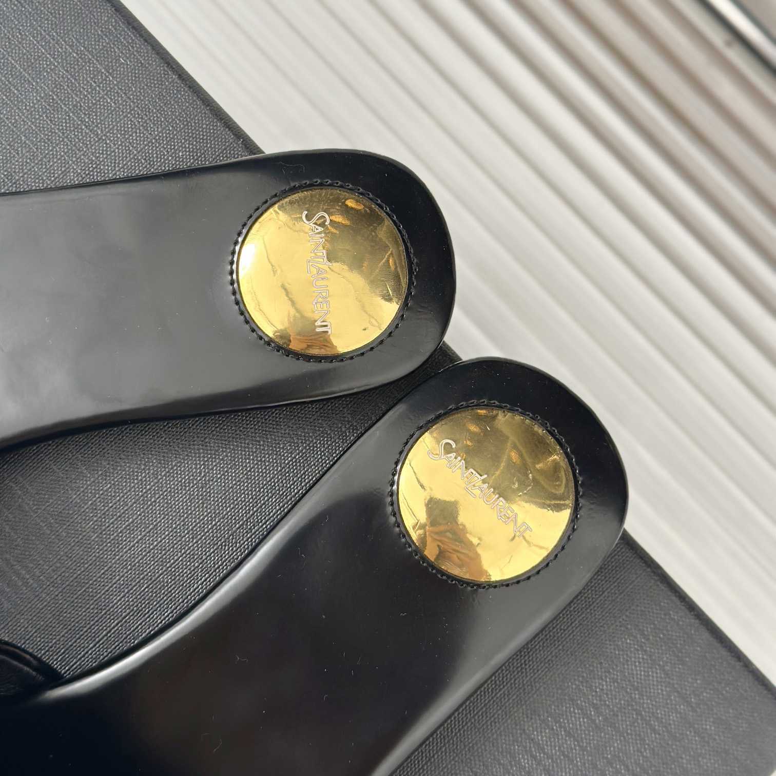 Saint Laurent Carlyle Slides In Glazed Leather - PerfectKickZ
