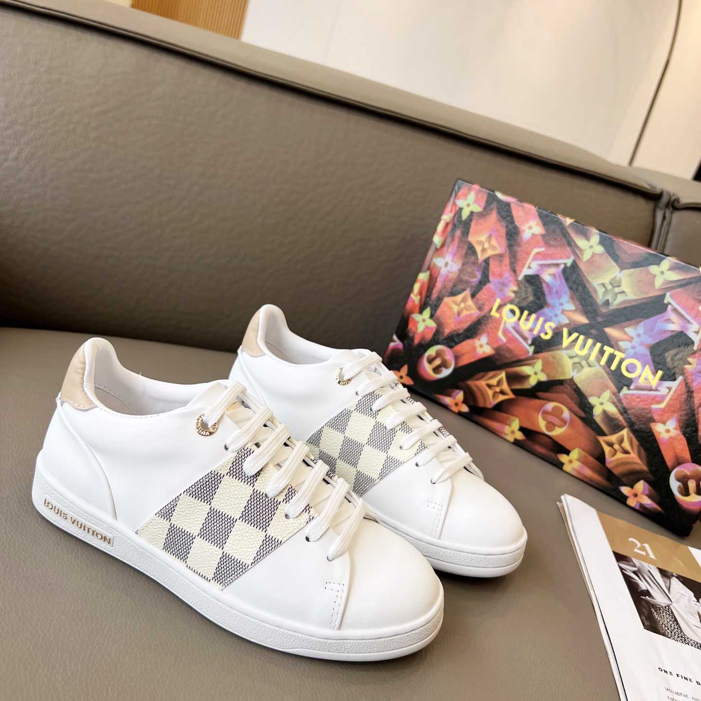 Louis Vuitton Damier Azur Front Row Sneaker - PerfectKickZ