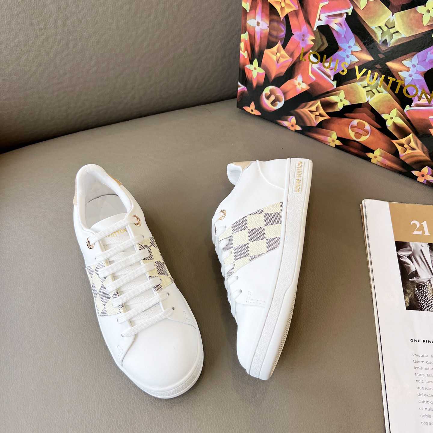 Louis Vuitton Damier Azur Front Row Sneaker - PerfectKickZ