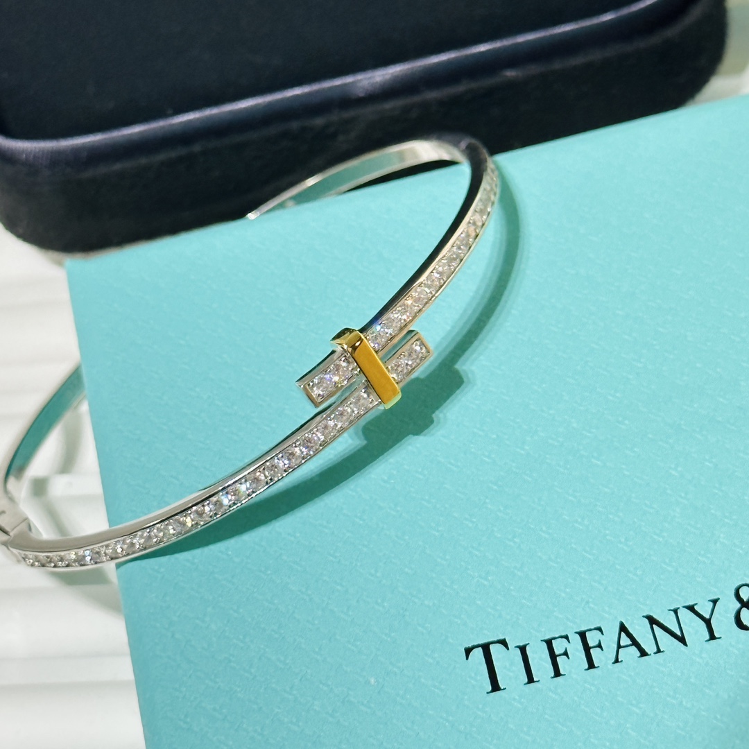 Tiffany & Co. Edge Hinged Bypass Bangle Bracelet - PerfectKickZ