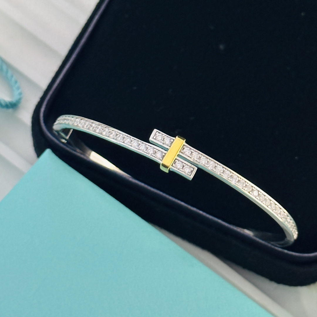 Tiffany & Co. Edge Hinged Bypass Bangle Bracelet - PerfectKickZ