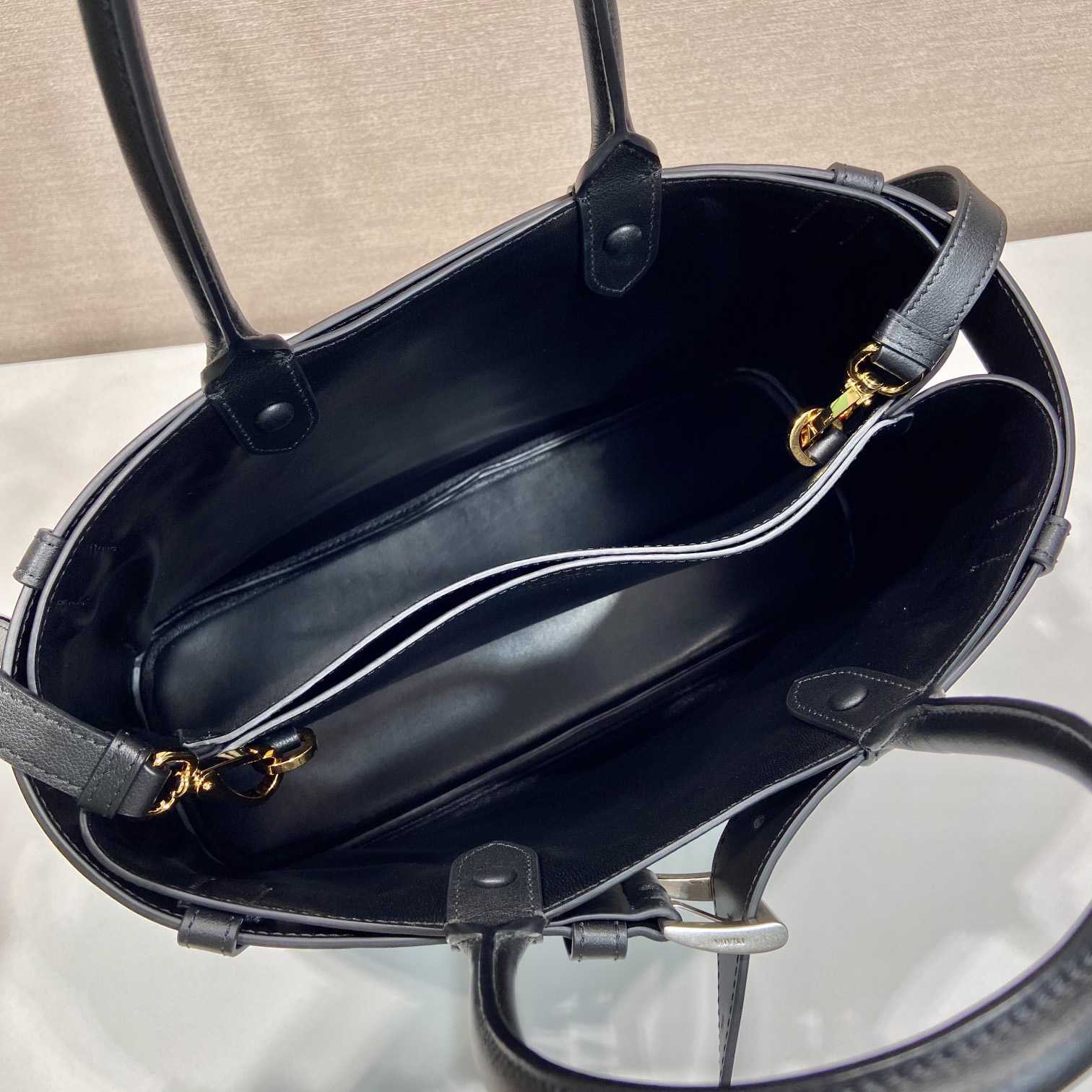 Prada Buckle Large Leather Handbag With Belt - PerfectKickZ