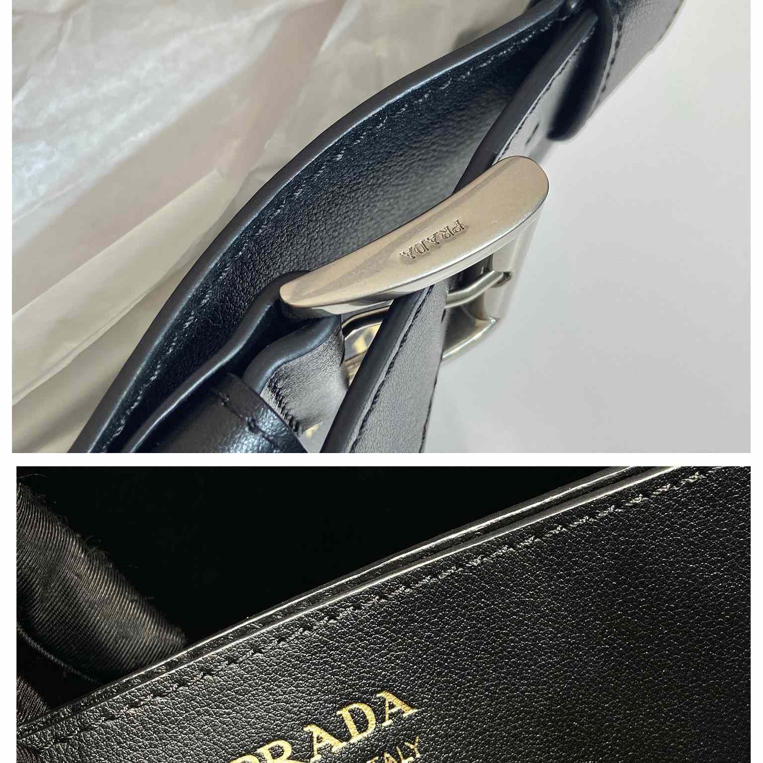 Prada Buckle Large Leather Handbag With Belt - PerfectKickZ
