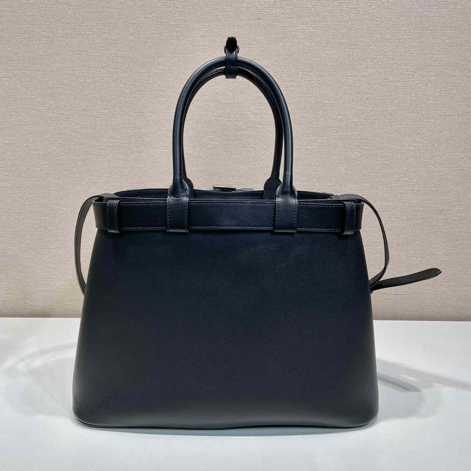 Prada Buckle Large Leather Handbag With Belt - PerfectKickZ