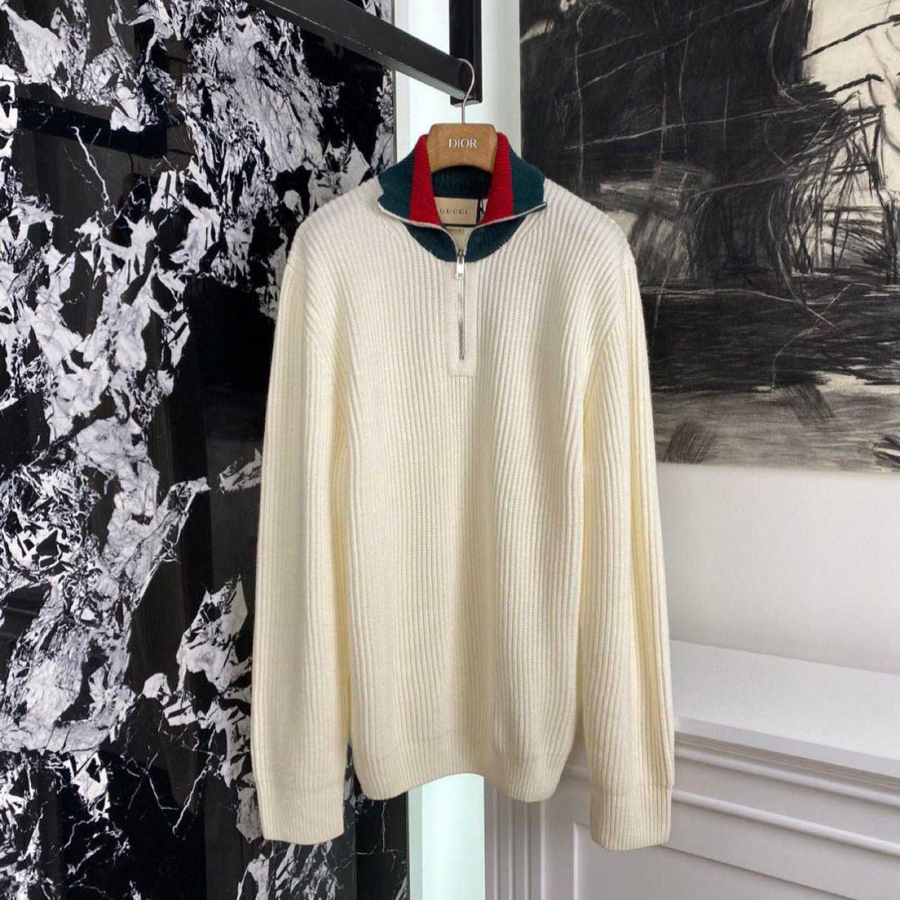Gucci Knit Wool Sweater With Web - PerfectKickZ