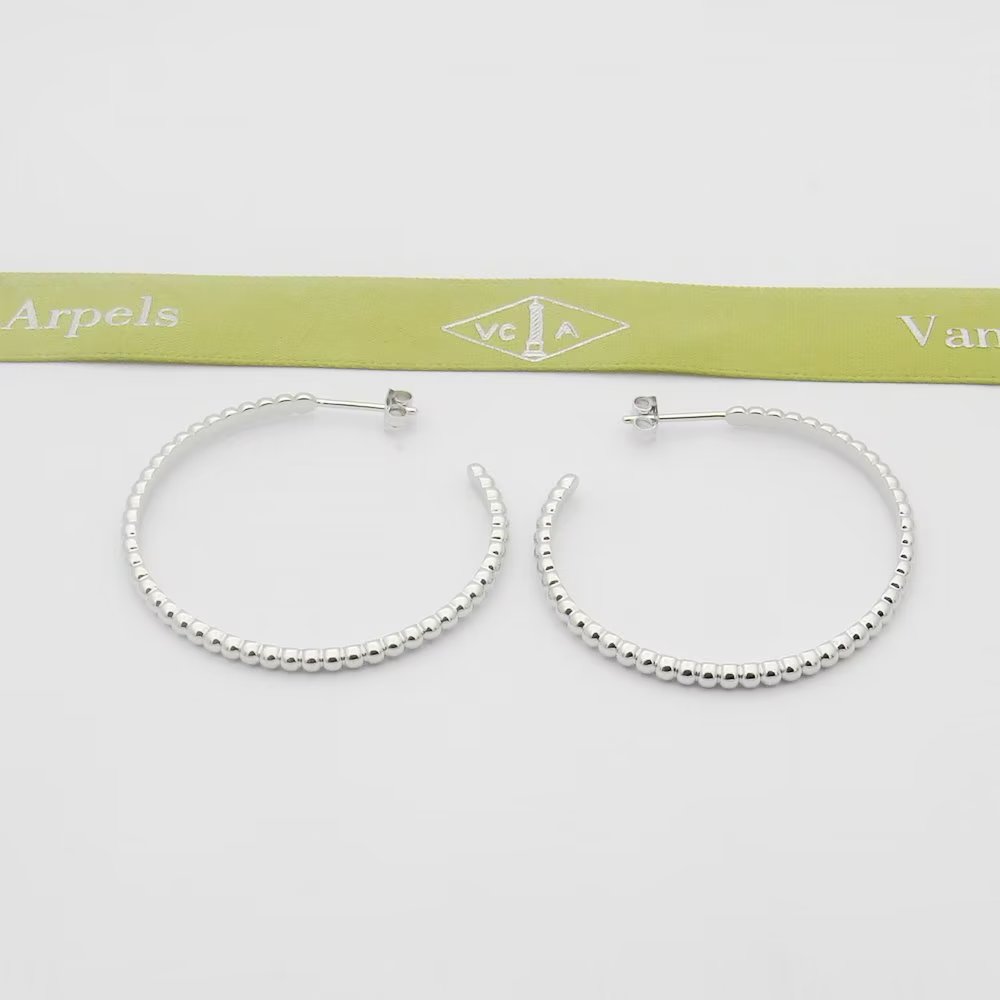 Van Cleef & Arpels Perlée Pearls Of Gold Hoop Earrings, Large Model - PerfectKickZ
