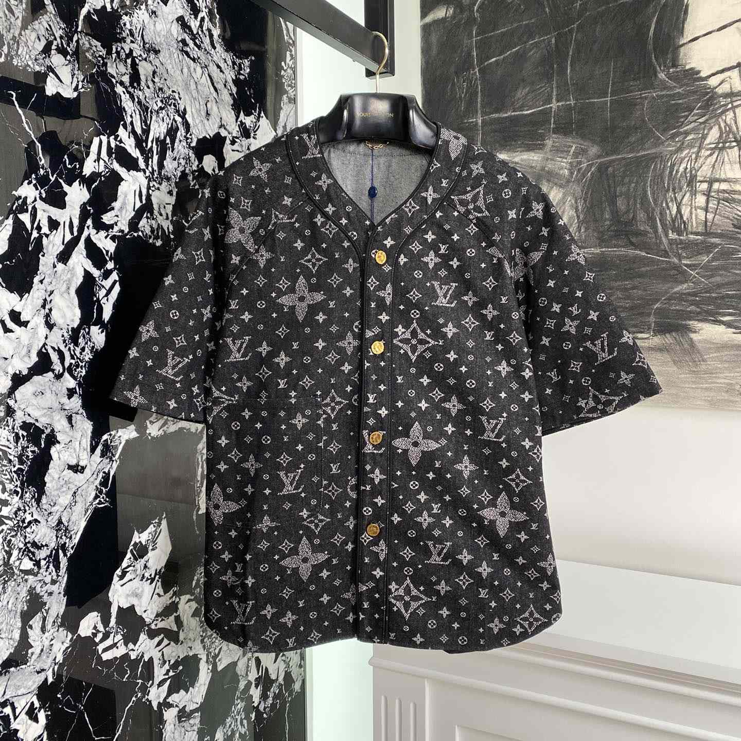 Louis Vuitton Monogram Denim Baseball Shirt - PerfectKickZ