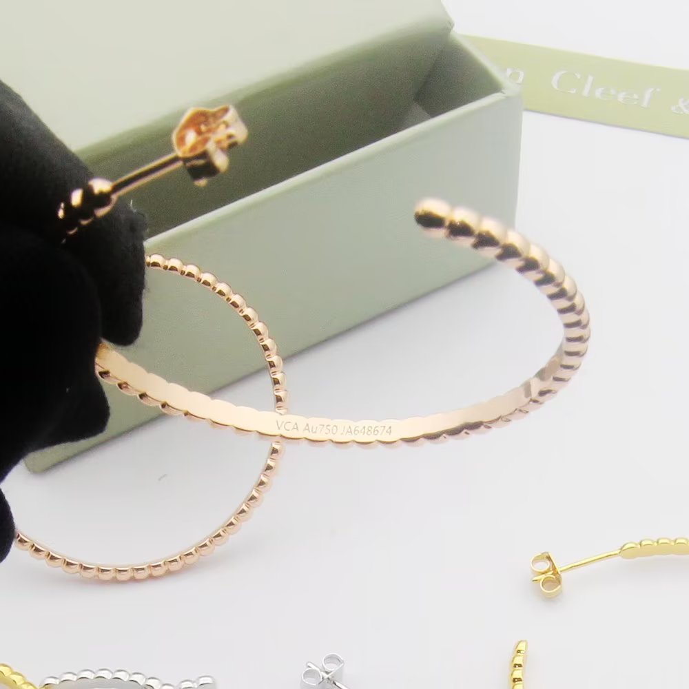 Van Cleef & Arpels Perlée Pearls Of Gold Hoop Earrings, Large Model - PerfectKickZ