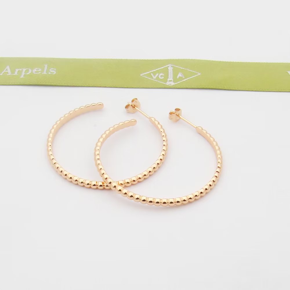 Van Cleef & Arpels Perlée Pearls Of Gold Hoop Earrings, Large Model - PerfectKickZ