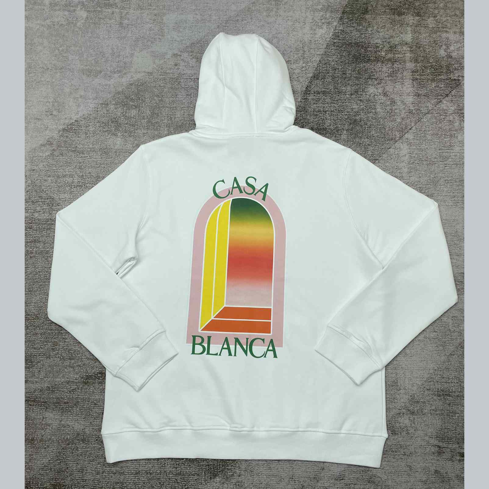 Casablanca White Gradient Arch Organic Cotton Hoodie    c806 - PerfectKickZ