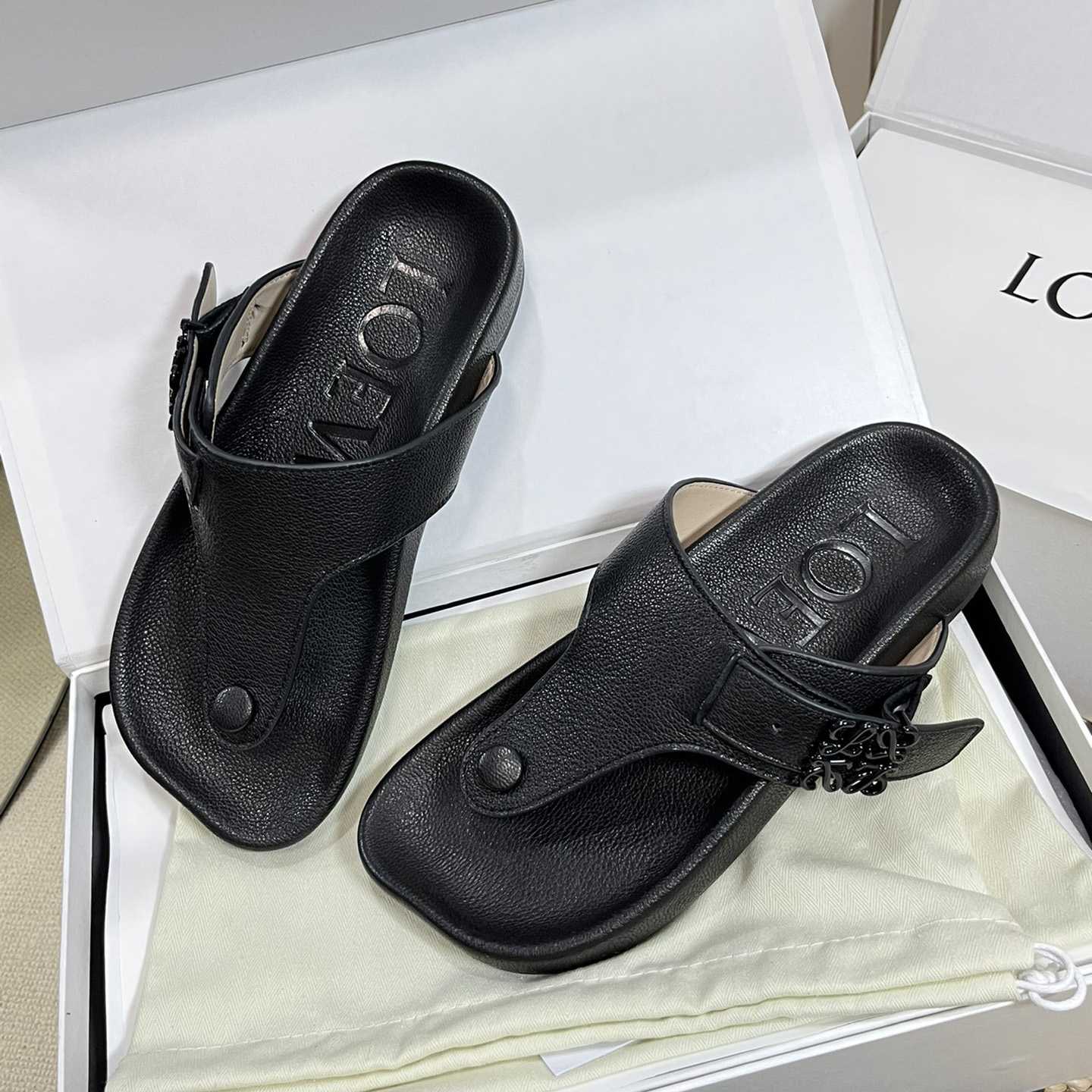 Loewe Anagram Ease Sandal In Kidskin - PerfectKickZ